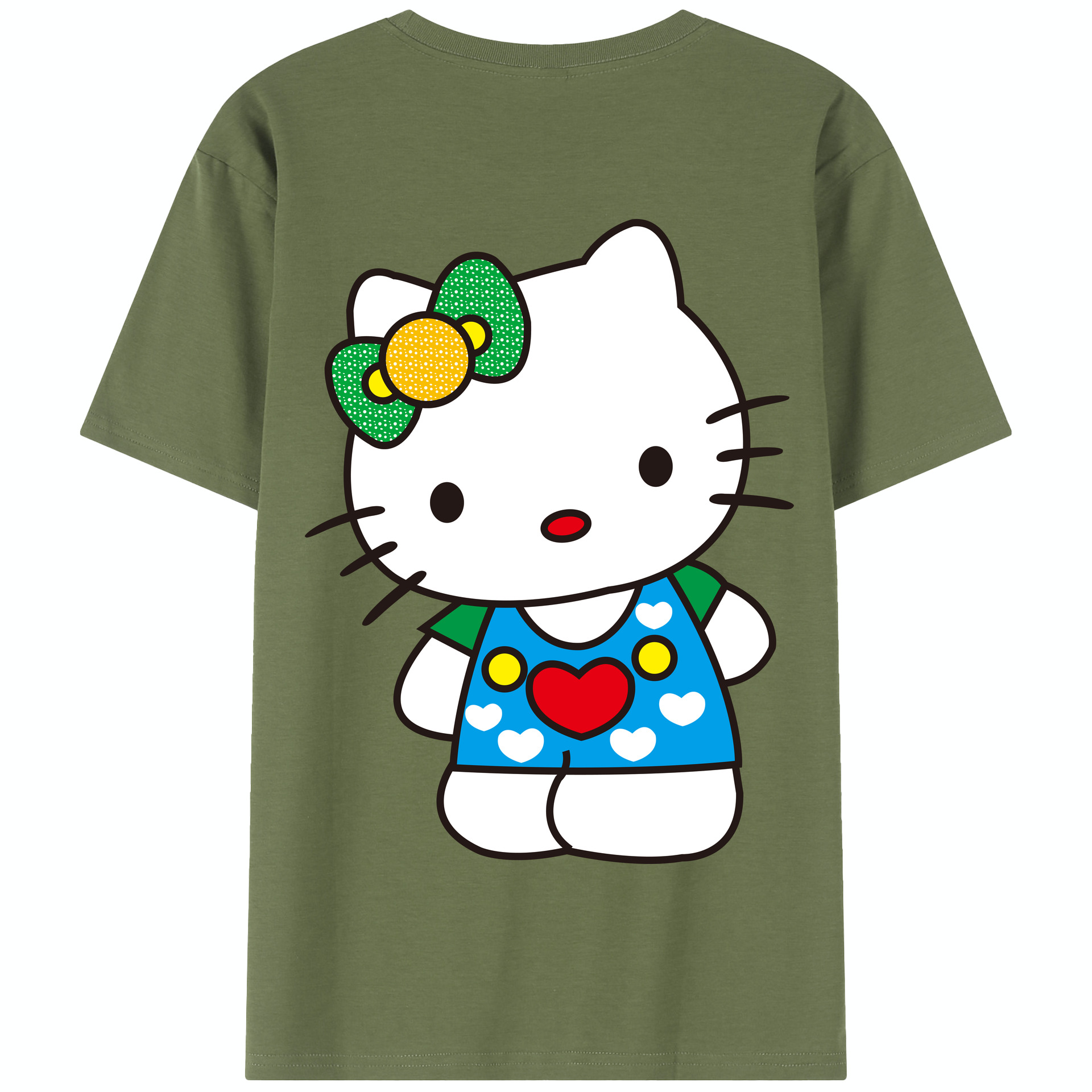 （画像用） Hello Kitty ハローキティ 綿100％半袖Tシャツ（背面プリント）